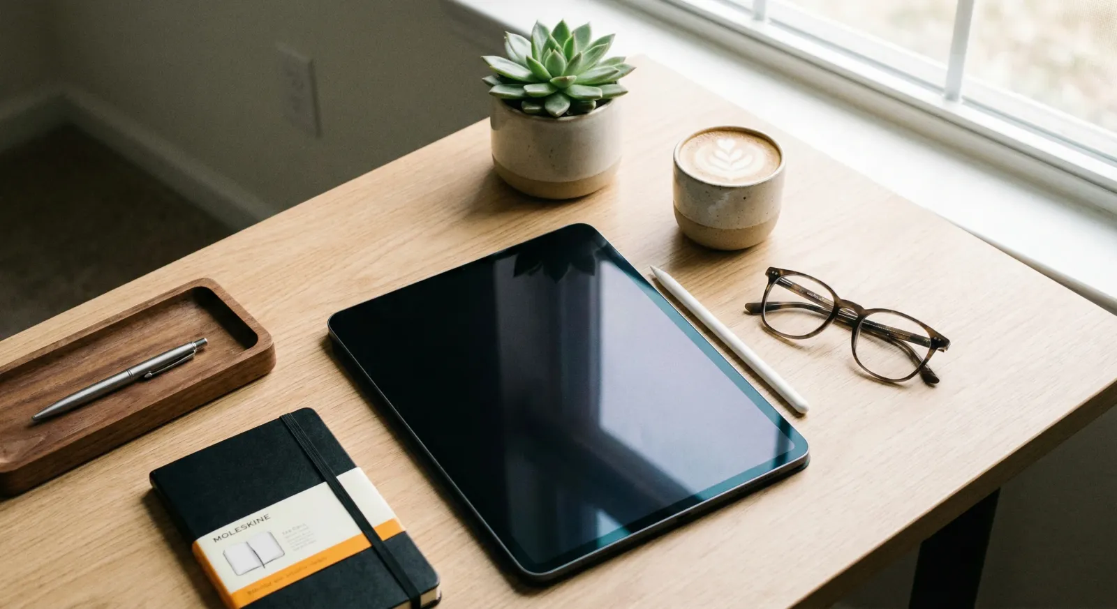 iPad Pro with Apple Pencil on desk - Procreate setup